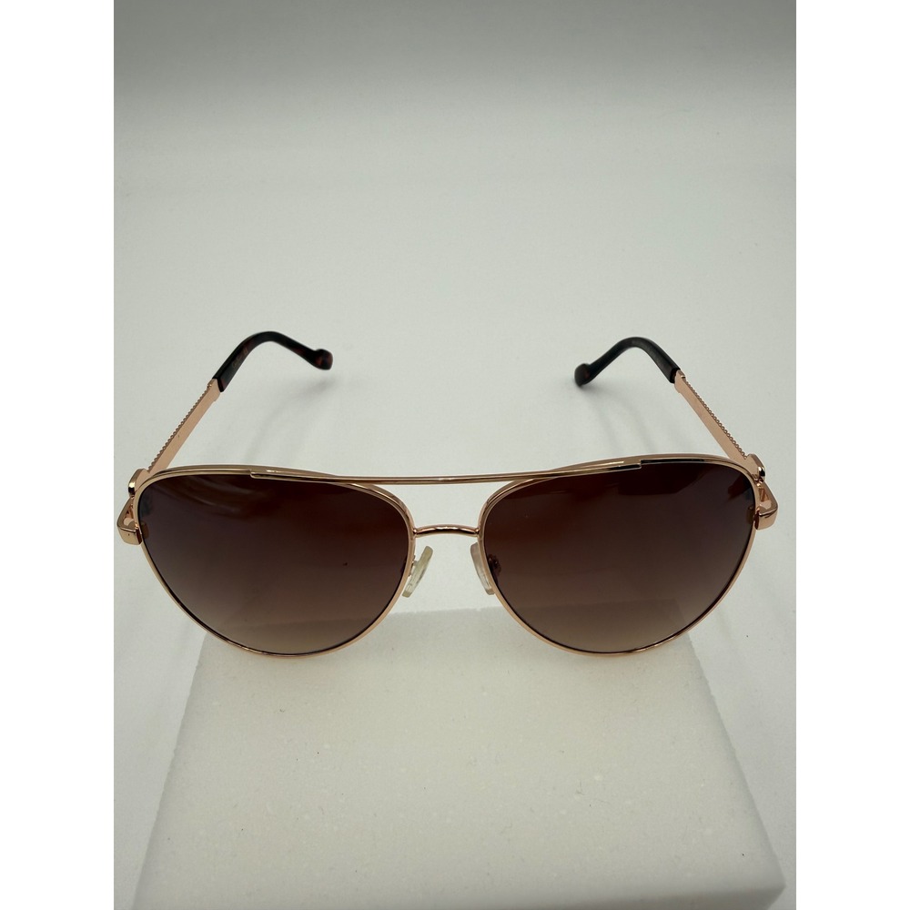 Jessica Simpson Aviator Sunglasses Women OS Rose Gold Excellent Twisted Temple